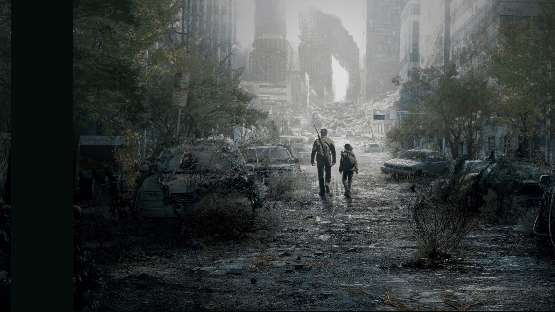 andando pela cidade destruida